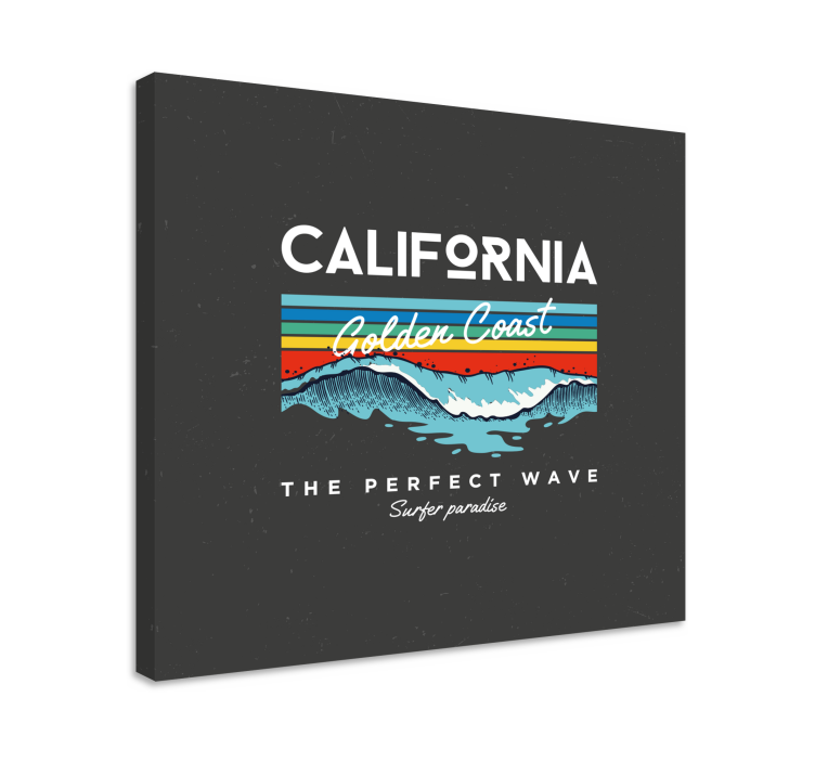 Tableau villes et pays vagues de surfeurs en californie - TenStickers