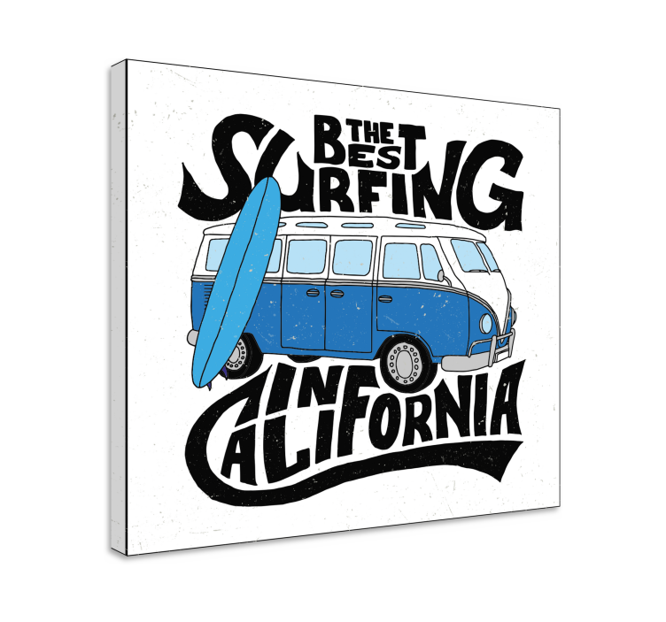 Tableau sports surf en van californien - TenStickers
