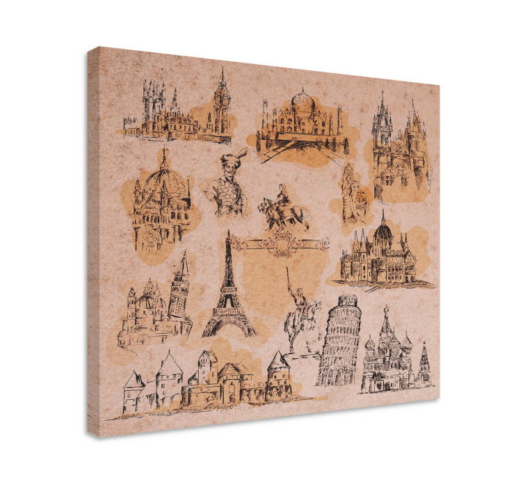 Tableau villes et pays collection monuments historiques - TenStickers