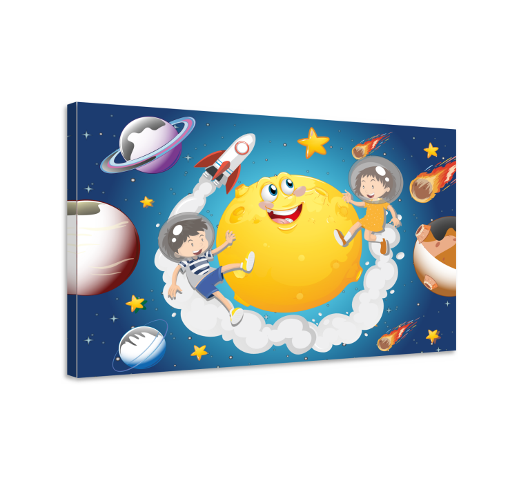 Tableau enfants aventure spatiale amusante - TenStickers