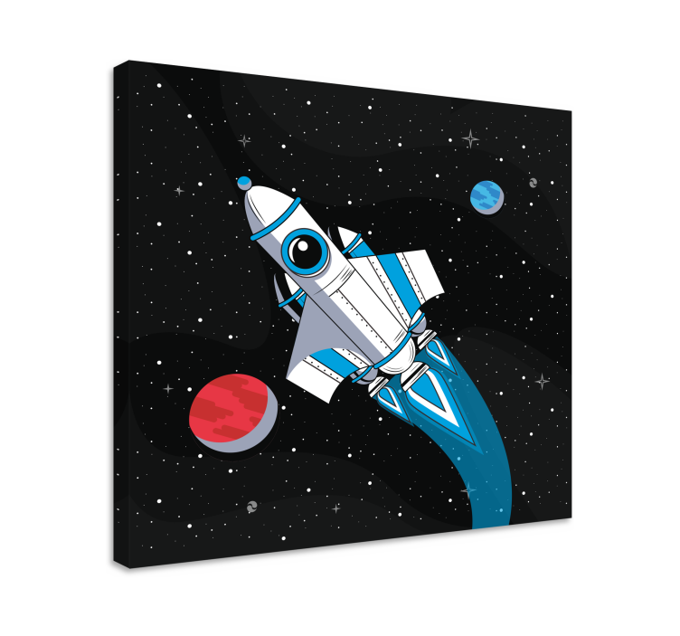 Cadre jeux vidéo fusée dans l'espace - TenStickers