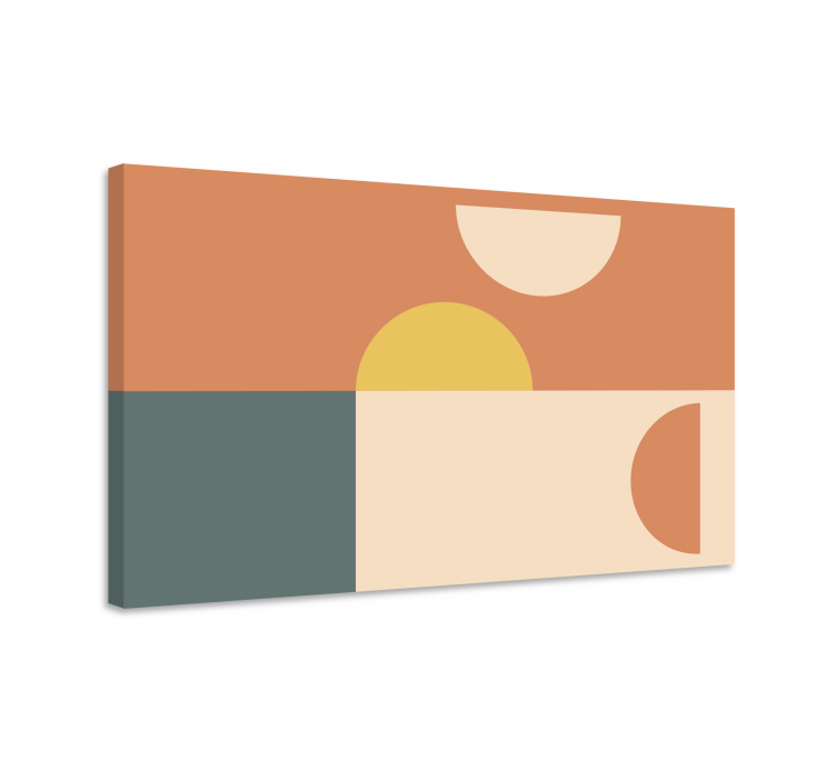 Tableau géométrique Demi-cercles et rectangles - TenStickers