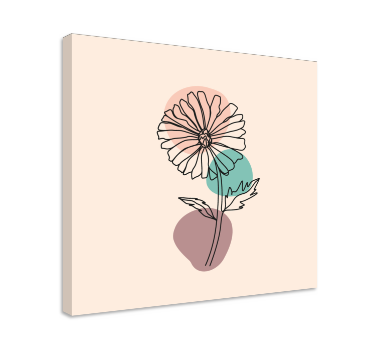 Tableau fleurs et plantes contour de fleur unique - TenStickers