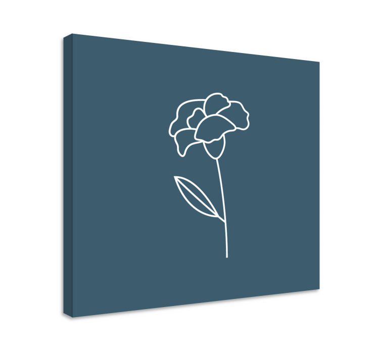 Tableau fleurs et plantes silhouette florale minimaliste - TenStickers