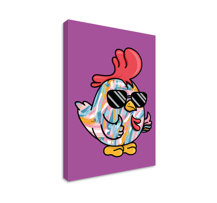 Tableau animaux personnage de poulet cool - TenStickers