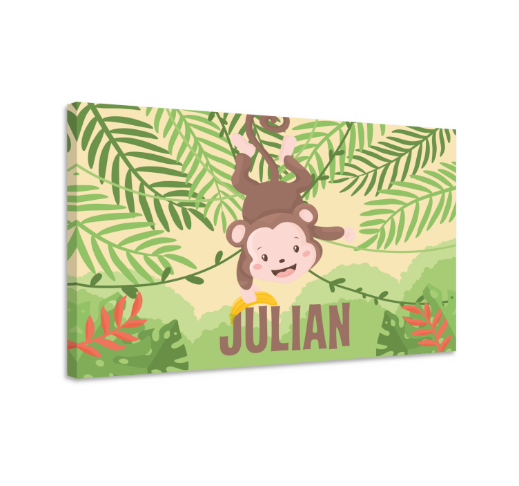 Tableau dinosaures amusement des singes suspendus - TenStickers