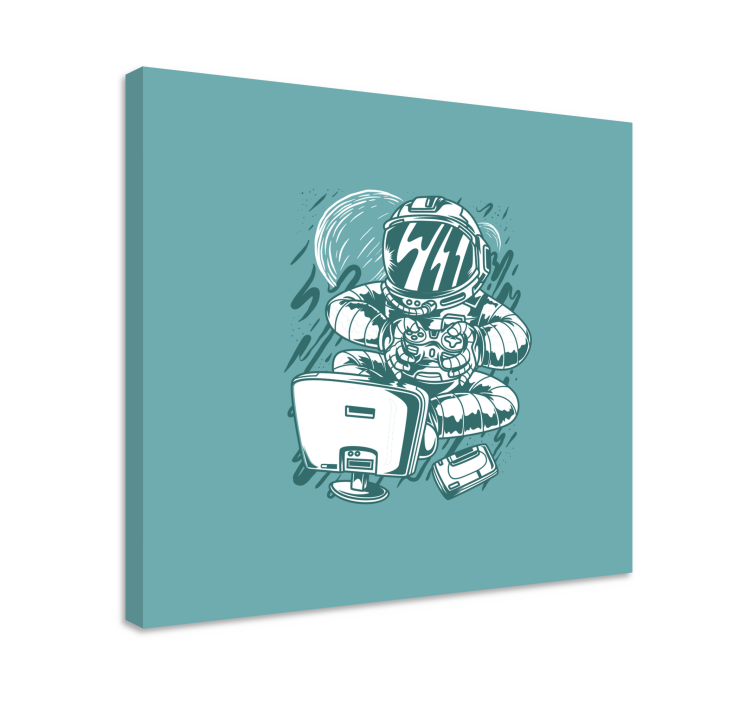 Cadre jeux vidéo amusement astronaute gaming - TenStickers