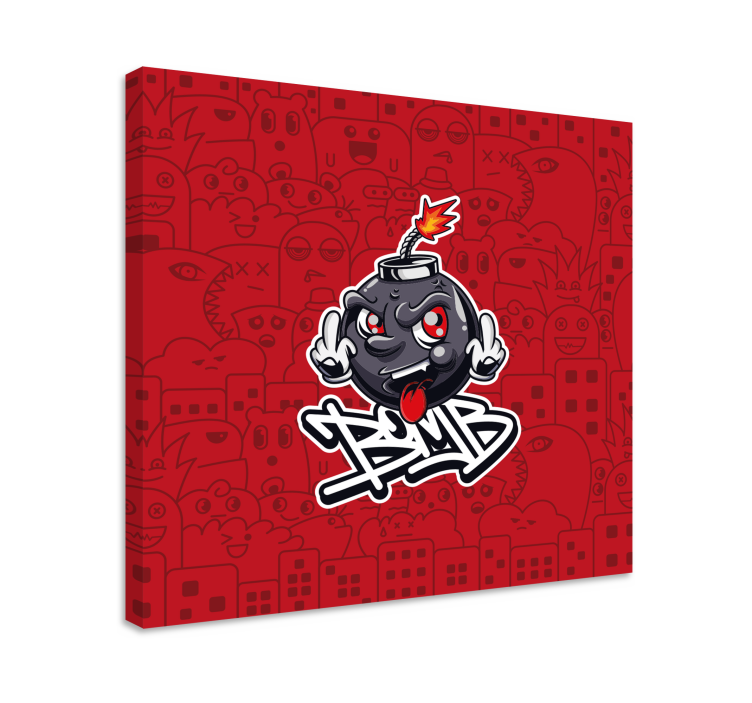 Tableau texte emoji de bombe cartoon - TenStickers