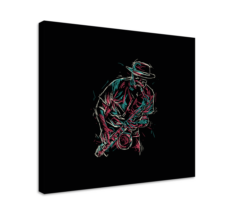 Tableau musique joueur de saxophone - TenStickers