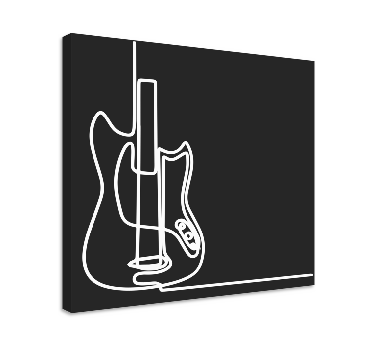 Tableau musique silhouette de guitare électrique - TenStickers