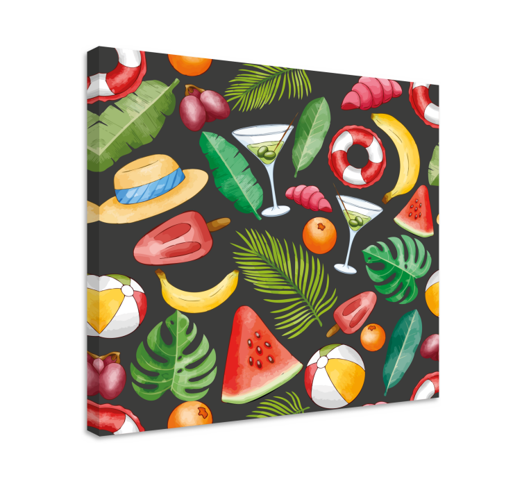 Tableau fruits thème des rafraîchissements tropicaux - TenStickers