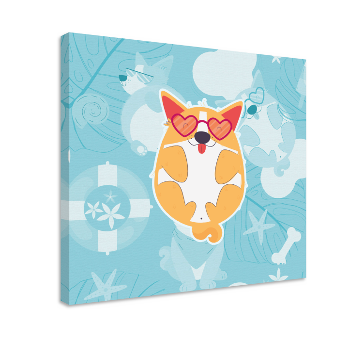 Tableau chiens corgi charmant et relaxant - TenStickers