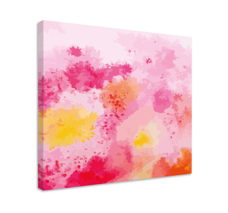 Tableau fleurs abstrait rose - TenStickers