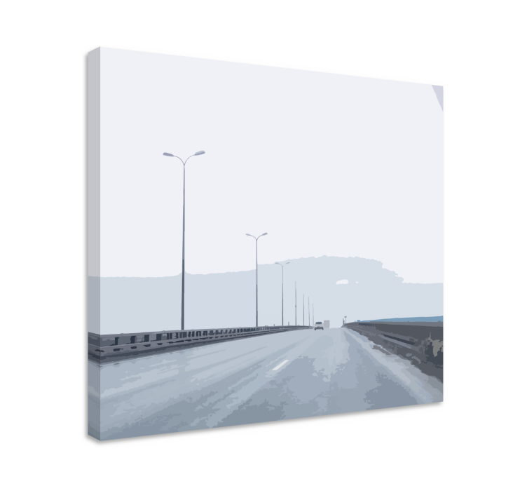 Tableau villes et pays vue sur l'autoroute urbaine - TenStickers