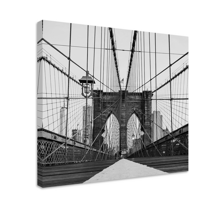 Tableau 3d Pont de brooklyn noir et blanc - TenStickers