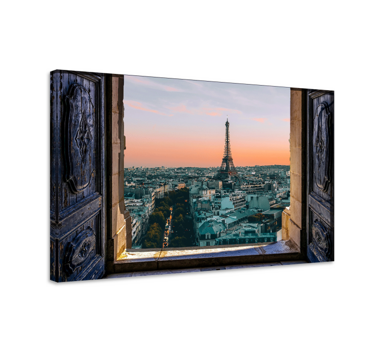 Tableau villes et pays vue sur la tour eiffel - TenStickers