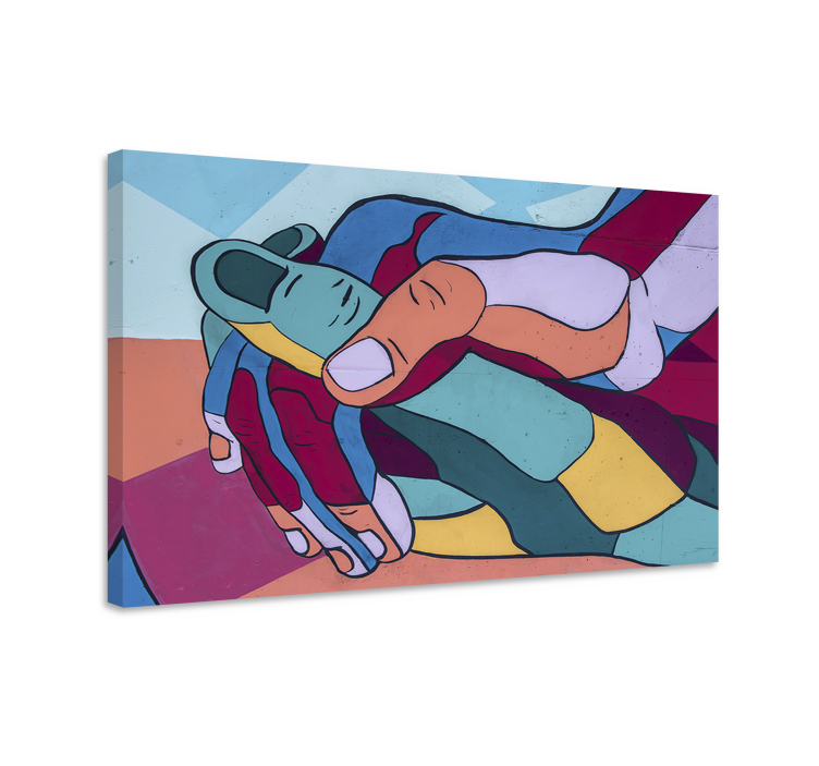 Tableau personnage mains entrelacées - TenStickers