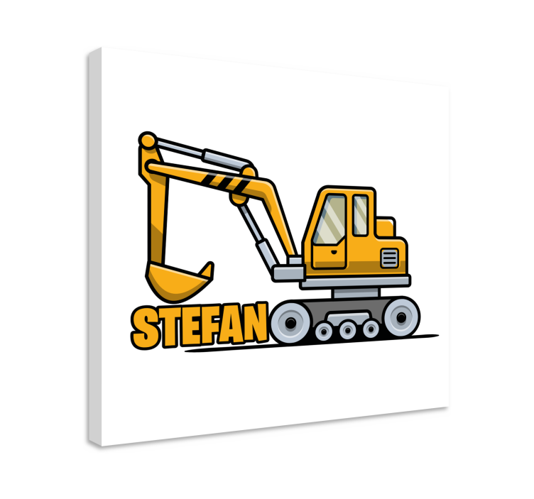 Tableau texte design machine excavatrice - TenStickers
