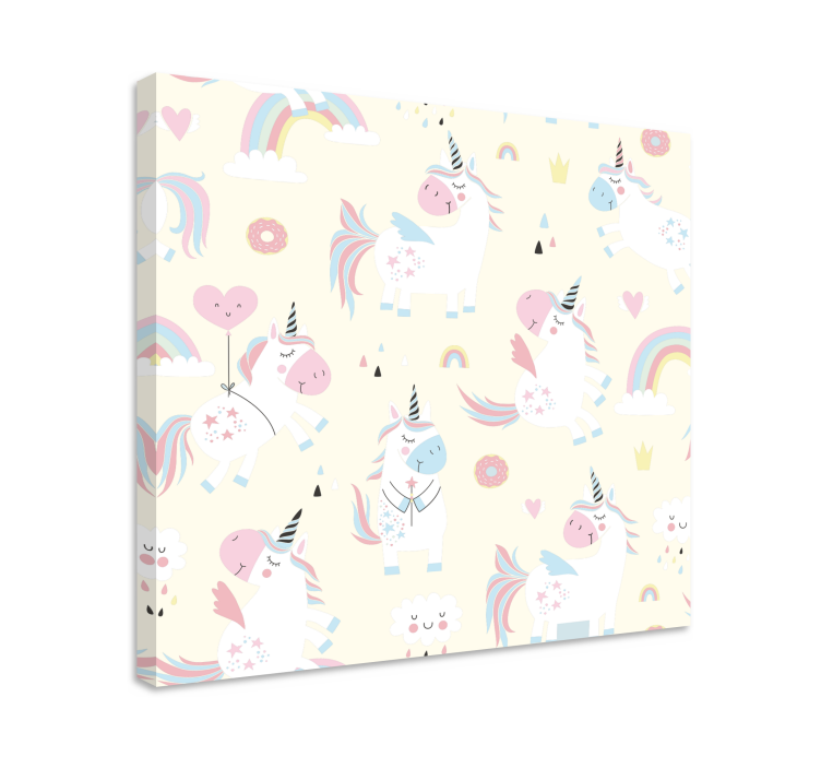 Tableau licorne motif de licornes ludiques - TenStickers