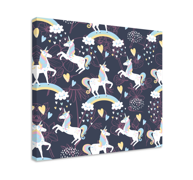 Tableau licorne licornes enchantées en plein jeu - TenStickers