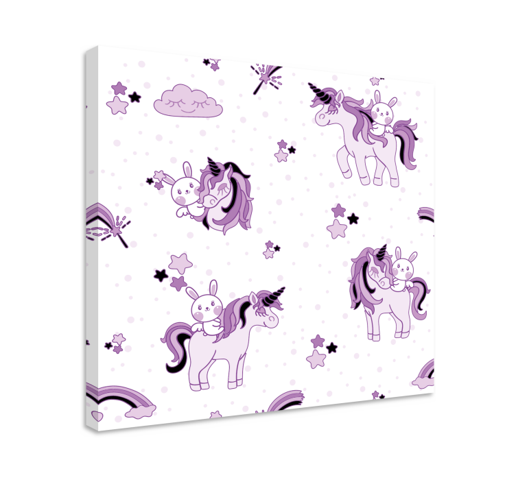 Tableau licorne aventure de licorne mignonne - TenStickers