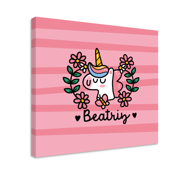 Tableau licorne floral mignon - TenStickers