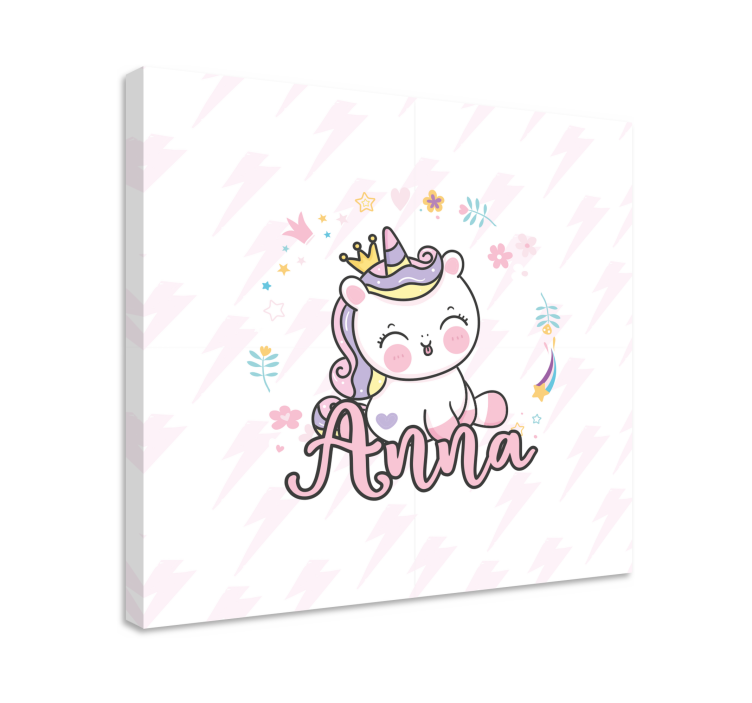 Tableau personnalisé Joli bébé licorne - TenStickers