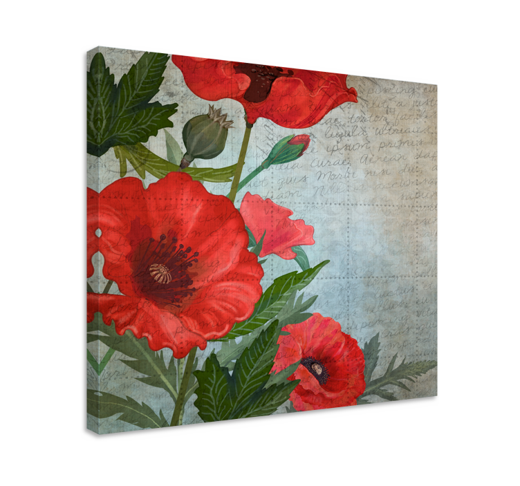 Tableau fleurs et plantes coquelicots rouges luxuriants - TenStickers