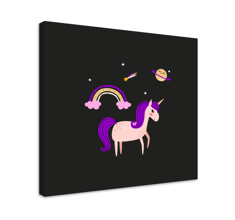 Tableau licorne pays des rêves adorables - TenStickers