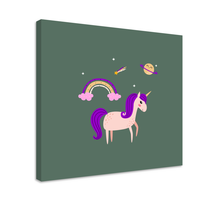 Tableau licorne aventure de licorne rêveuse - TenStickers