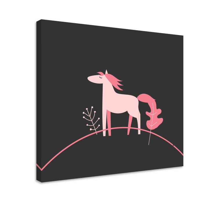 Tableau chevaux élégant en rose - TenStickers