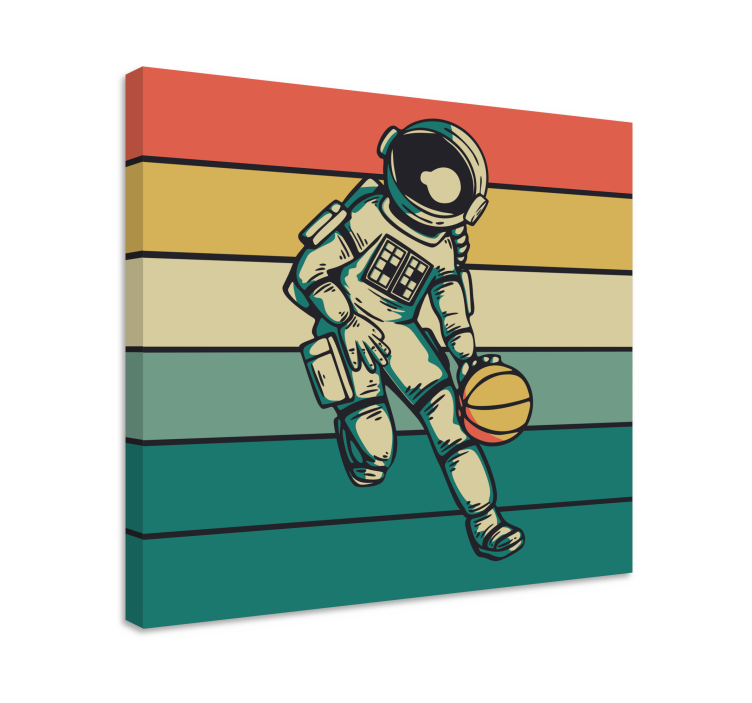 Tableau sports cosmonaut engagé au basketball - TenStickers