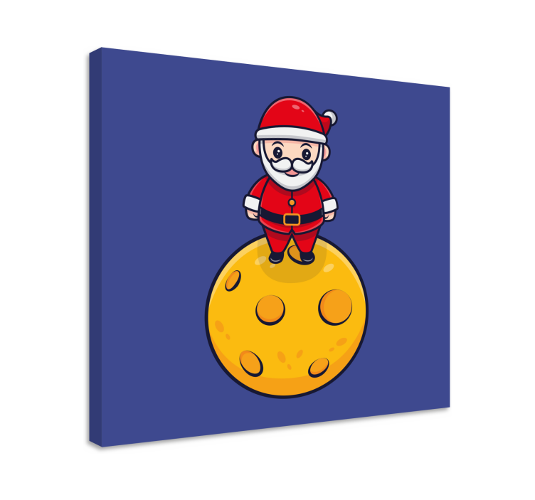 Tableau enfants père noël sur la lune - TenStickers
