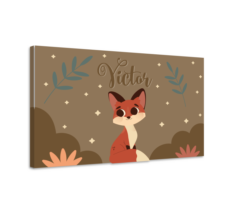 Tableau dinosaures illustration de renard mignon - TenStickers