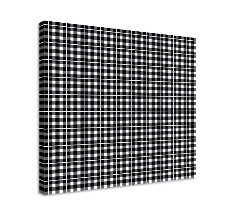 Tableau géométrique grille noire et blanche - TenStickers