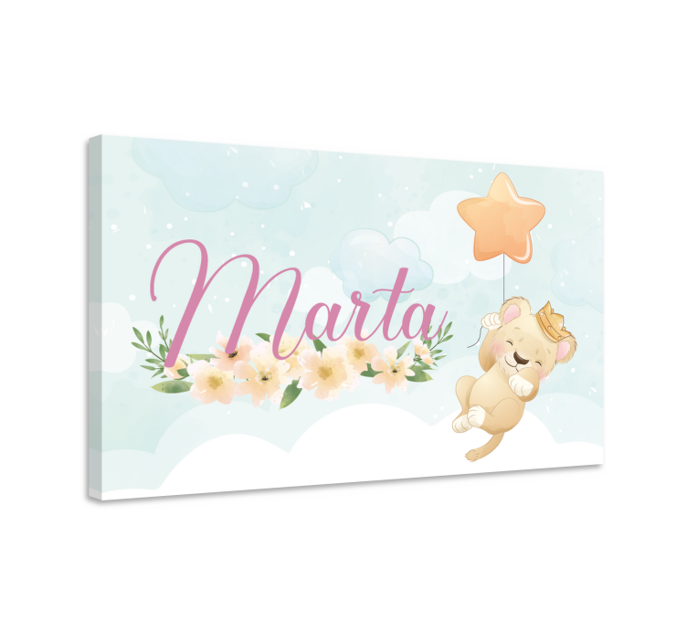 Tableau bébé ballon lion mignon - TenStickers