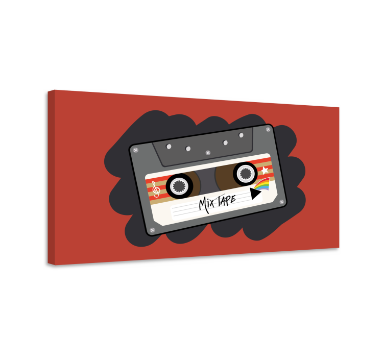 Tableau musique design cassette rétro - TenStickers