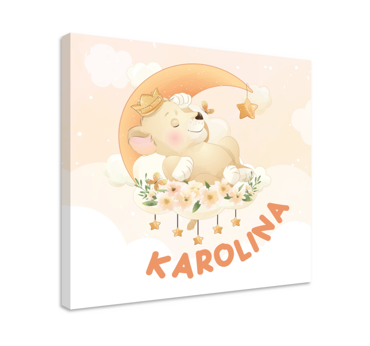 Tableau bébé ours endormi rêvant - TenStickers