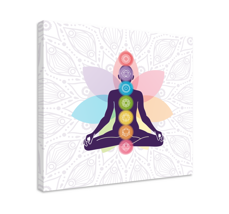 Tableau bouddha silhouette de méditation chakra - TenStickers