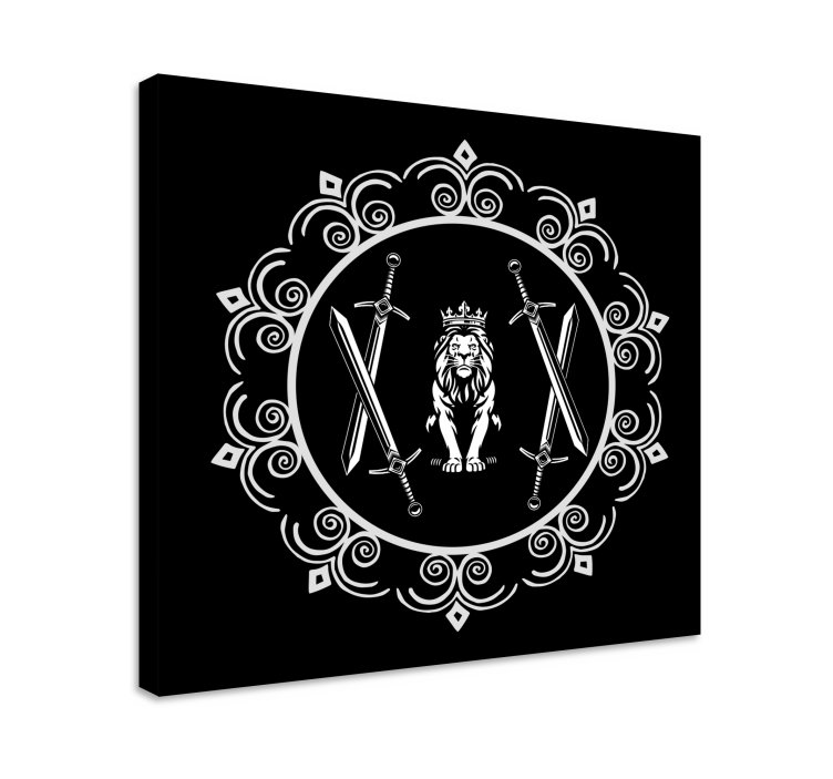 Tableau arbres lion aux épées - TenStickers