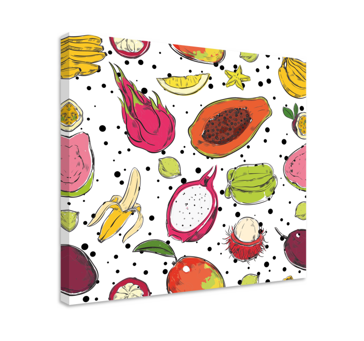 Tableau fruits motif fruits exotiques - TenStickers