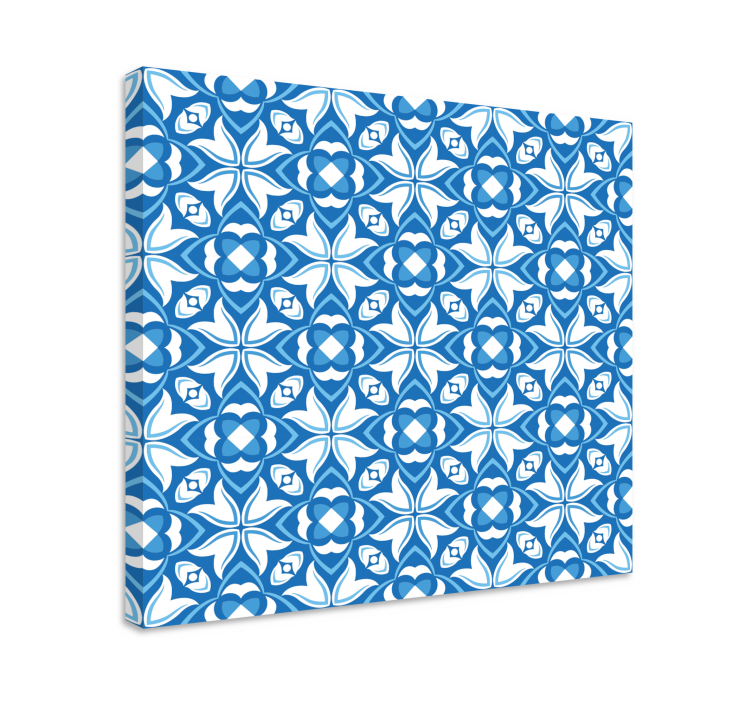 Tableau moderne motif bleu complexe - TenStickers