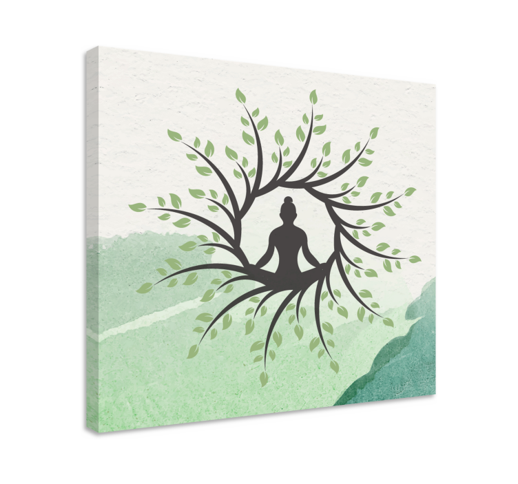 Tableau bouddha silhouette de bouddha en méditation - TenStickers