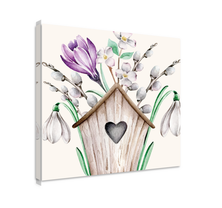 Tableau fleurs et plantes arrangement floral en nichoir - TenStickers