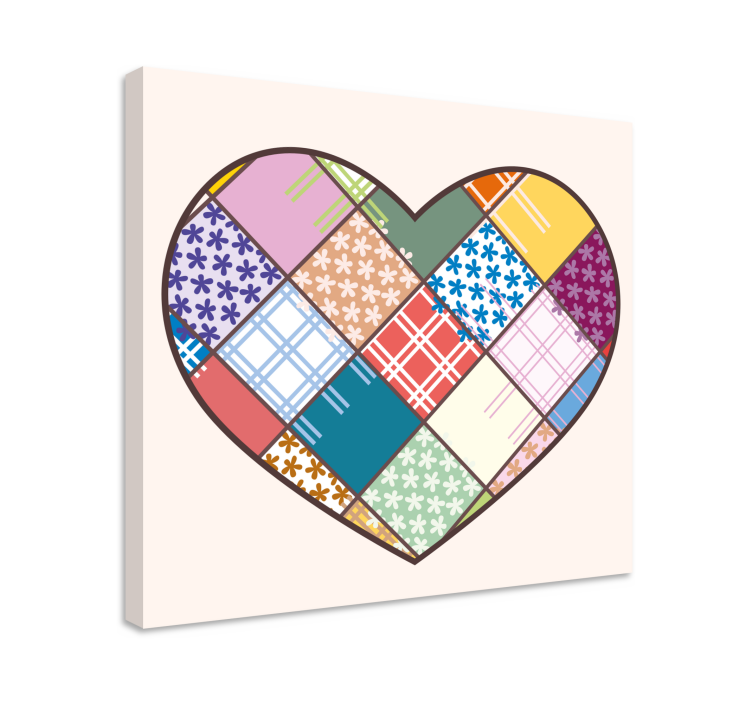 Tableau motivation design patchwork cœur - TenStickers