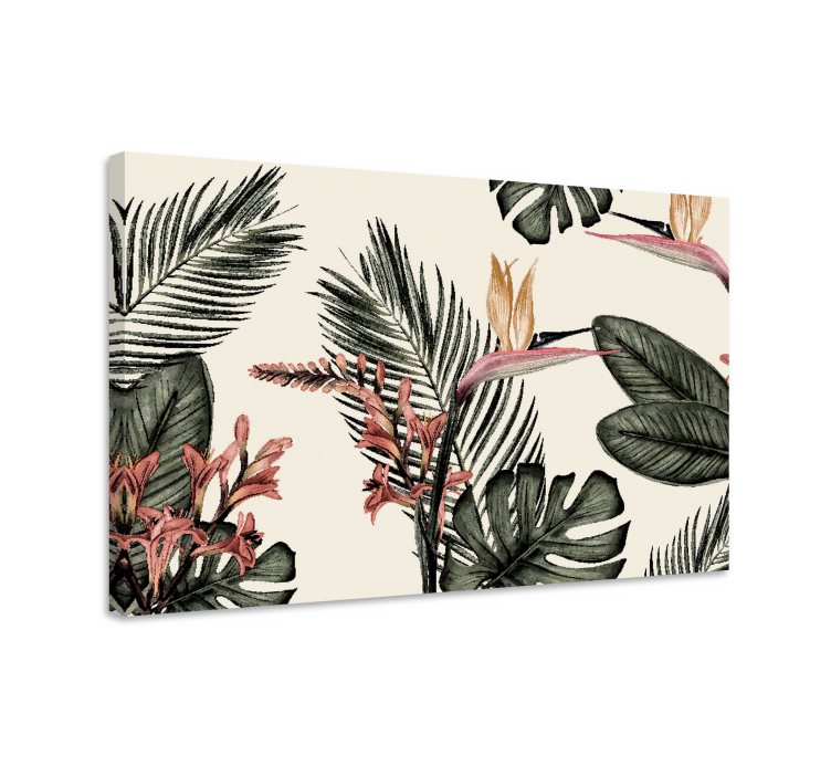 Tableau fleurs et plantes scène florale tropicale - TenStickers
