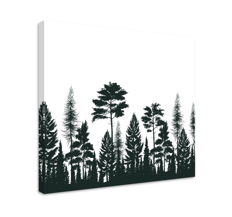 Tableau arbres silhouette de conifères - TenStickers