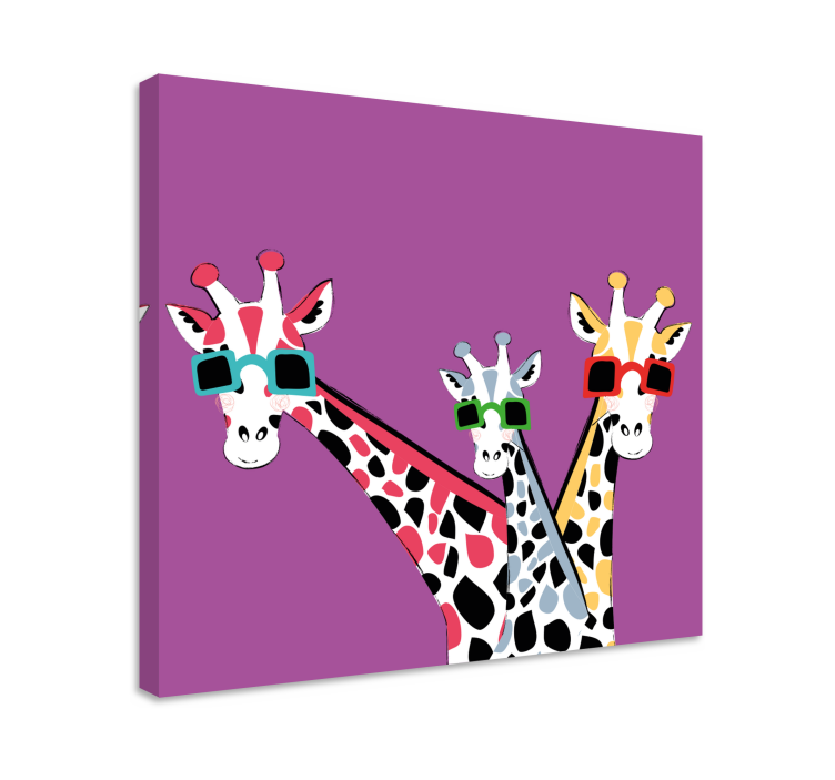 Tableau animaux girafes avec lunettes de soleil - TenStickers