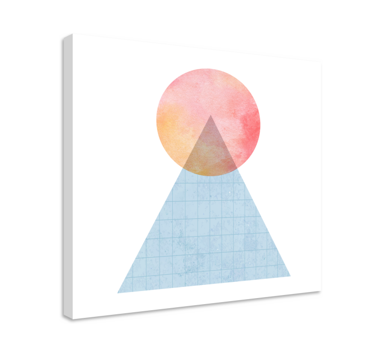 Tableau géométrique forme triangle coucher de soleil - TenStickers