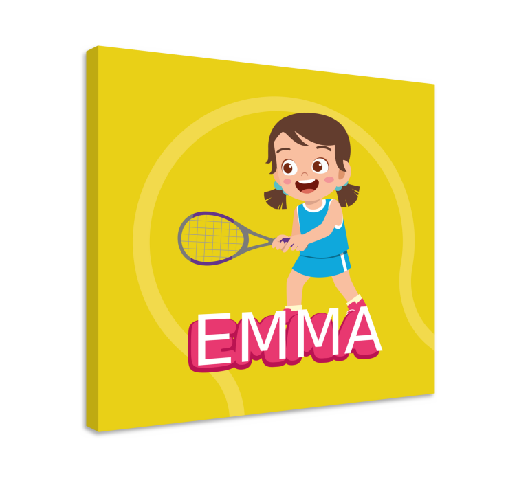 Tableau fleurs fille de tennis emma - TenStickers